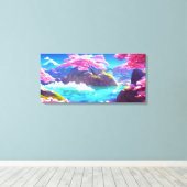 さくらんぼブロッサムマウンテン キャンバスプリント (インサイチュ (ウッドフロア))