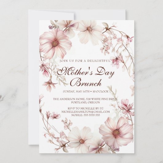 さくらんぼブロッサムマザーズデイブランチ招待状 招待状 (正面)