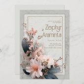 さくらんぼブロッサムマーブル結婚ズ 招待状 (正面/裏面)