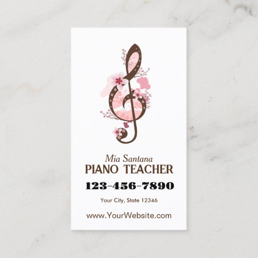 さくらんぼブロッサムミュージックピアノ先生 名刺 (裏面)