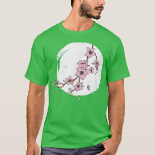 さくらんぼブロッサムムーン日本の桜フォレストVi Tシャツ