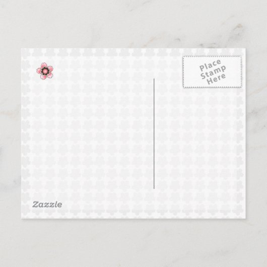 さくらんぼブロッサムモダンカスタムブライダルシャワー インビテーションポストカード (裏面)