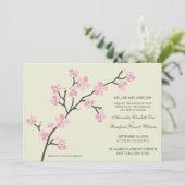 さくらんぼブロッサムモダン結婚式招待状:：ピンク 招待状 (スタンド正面)