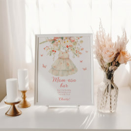 さくらんぼブロッサムモモザバー物干しベビーシャワー ポスター