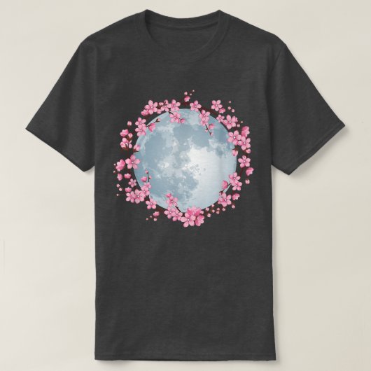 さくらんぼブロッサムリースフルムーン桜日本のAr Tシャツ (デザイン正面)