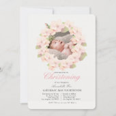 さくらんぼブロッサムリースフローラ写真《キリスト教》洗礼式や命名式 招待状 (正面)