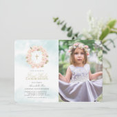 さくらんぼブロッサムリース写真第1聖餐式 招待状 (スタンド正面)