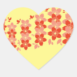 さくらんぼブロッサムレッドピンク ハートシール