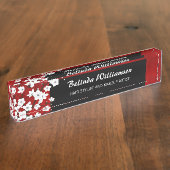 さくらんぼブロッサムレッドブラックアンドホワイトヘアアンドメイクアップ デスクネームプレート (側面)