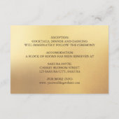 さくらんぼブロッサムレッド中国の金ゴールド結婚ズ エンクロージャーカード (裏面)