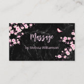 さくらんぼブロッサムロイヤリティカードピンクブラックマーブル 名刺 (裏面)