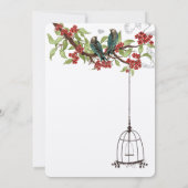 さくらんぼブロッサムロマンチックな鳥と鳥の結婚式 招待状 (裏面)
