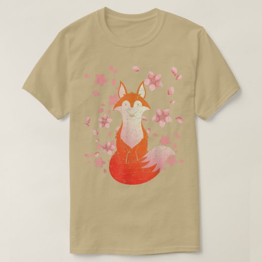 さくらんぼブロッサムワイルドライフフォレスト動物愛好家桜 Tシャツ (デザイン正面)