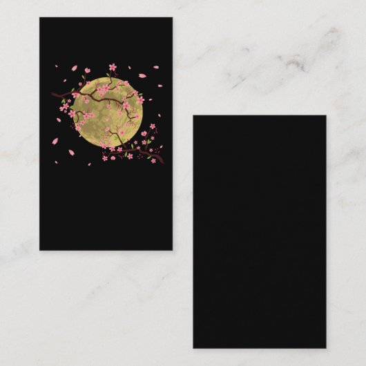 さくらんぼブロッサムーン日本の桜ツリー 名刺 (正面/裏面)