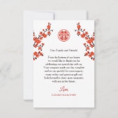 さくらんぼブロッサム中国のフォト結婚ズ サンキューカード (裏面)