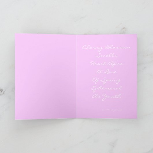 さくらんぼブロッサム俳句ありがとう友情カード サンキューカード (内部)