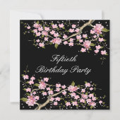 さくらんぼブロッサム女性50th誕生日パーティー 招待状 (正面)