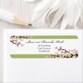 さくらんぼブロッサム差出人住所ラベル – セージグリーン ラベル (インサイチュ)