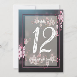 さくらんぼブロッサム幾何学フローラテーブル番号 招待状