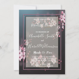 さくらんぼブロッサム幾何学フローラリハーサルディナー 招待状