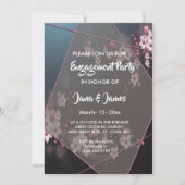 さくらんぼブロッサム幾何学フローラ婚約 招待状 (正面)