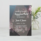 さくらんぼブロッサム幾何学フローラ婚約 招待状 (スタンド正面)