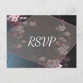 さくらんぼブロッサム幾何学フローラRSVP インビテーションポストカード
