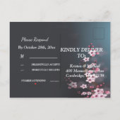 さくらんぼブロッサム幾何学フローラRSVP インビテーションポストカード (裏面)