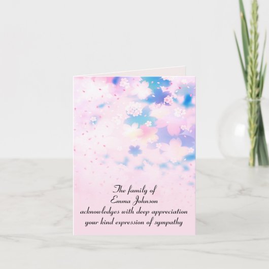 さくらんぼブロッサム悔やみや弔慰ありがとう カード (正面)