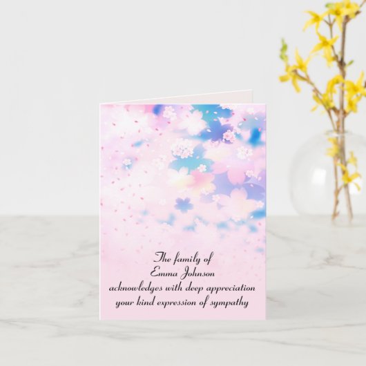 さくらんぼブロッサム悔やみや弔慰ありがとう カード (黄色い花)