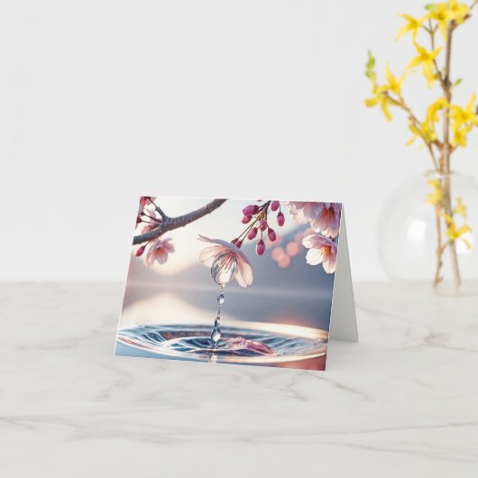 さくらんぼブロッサム悔やみや弔慰ありがとう カード (黄色い花)