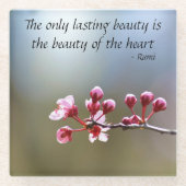 さくらんぼブロッサム感動的引用文 ガラスコースター (正面)