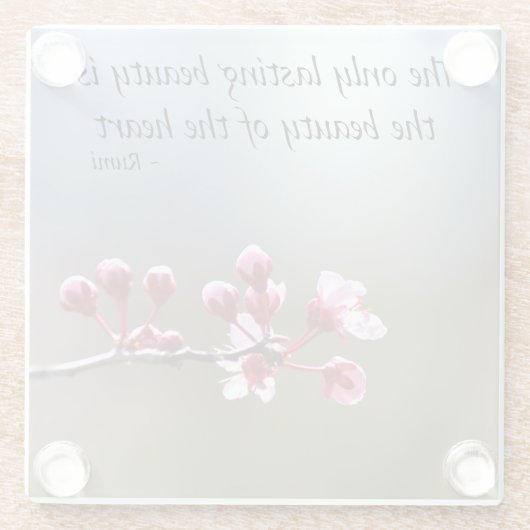 さくらんぼブロッサム感動的引用文 ガラスコースター (裏面)