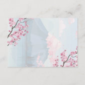 さくらんぼブロッサム日本の春の結婚式富士モダン サンキューカード (裏面)