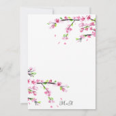 さくらんぼブロッサム日本の桜ピンク結婚ズ・インビタ 招待状 (裏面)