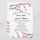 さくらんぼブロッサム日本の桜ピンク結婚ズ・インビタ 招待状 (正面/裏面)