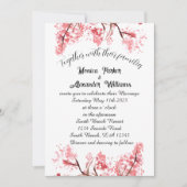 さくらんぼブロッサム日本の桜ピンク結婚ズ 招待状 (正面)