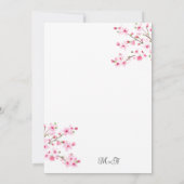 さくらんぼブロッサム日本の桜ピンク結婚ズ 招待状 (裏面)