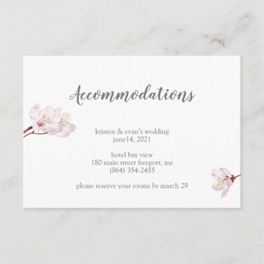 さくらんぼブロッサム日本の桜宿泊 エンクロージャーカード (正面)