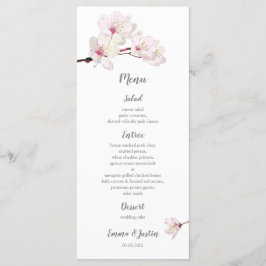 さくらんぼブロッサム日本の桜結婚ズラックカード メニュー