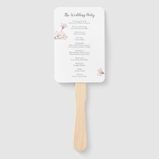 さくらんぼブロッサム日本の桜結婚式 プログラム ハンドファン (正面)