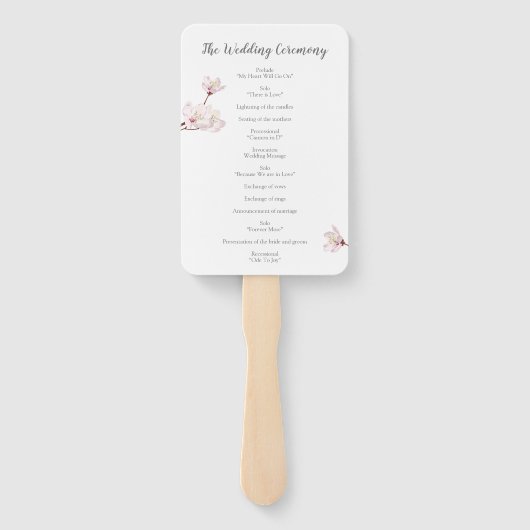 さくらんぼブロッサム日本の桜結婚式 プログラム ハンドファン (裏面)