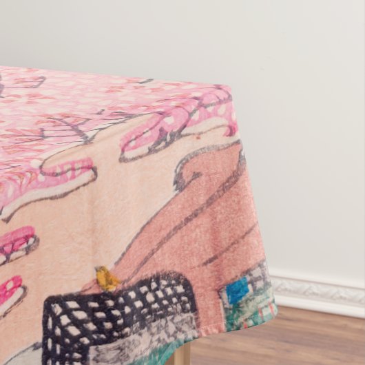 さくらんぼブロッサム春ランドスケープヴィンテージ日本の テーブルクロス (インサイチュ)