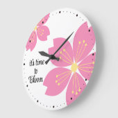 さくらんぼブロッサム時計「開花する時間だ」 ラージ壁時計 (傾斜)