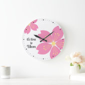 さくらんぼブロッサム時計「開花する時間だ」 ラージ壁時計 (ホーム)
