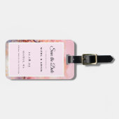 さくらんぼブロッサム桜ウェディング日付を保存 ラゲッジタグ (正面横)