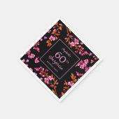 さくらんぼブロッサム桜サプライズブラック誕生日 スタンダードカクテルナプキン (角)