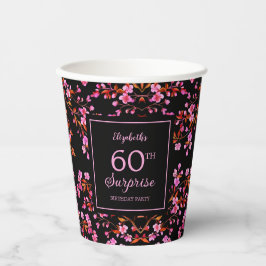 さくらんぼブロッサム桜サプライズブラック誕生日 紙コップ