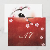 さくらんぼブロッサム桜テーブルナンバーカード ポストカード (正面/裏面)