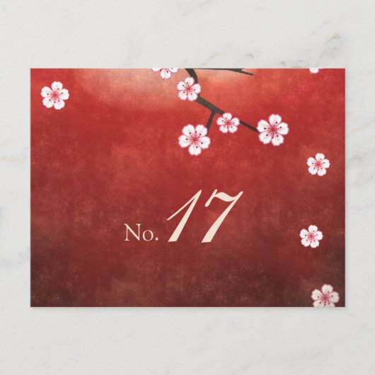 さくらんぼブロッサム桜テーブルナンバーカード ポストカード (正面)